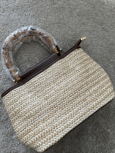 Raffia brown grab - raffia, bag