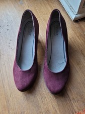 HOTTER ANGELICA BURGUNDY COURT SHOES UK 7 DUAL FITTING PATENT LEATHER WOMENS