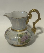 Vtg Hand Painted Gilt Handle