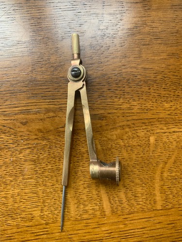 Vintage brass drawing - drawing, compass