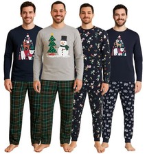 Men's Christmas Pyjamas Set Xmas Sleepwear 2pc PJs Family Matching Pants Top New