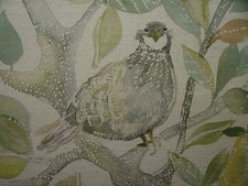 Voyage Maison Partridge Bird Spring Linen Mix Curtain Upholstery Cushion Fabric