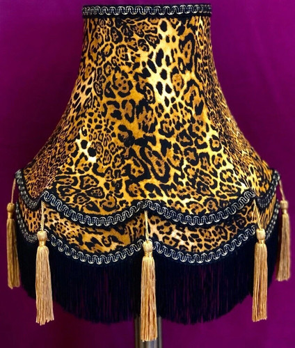 Leopard print table lampshades - print,