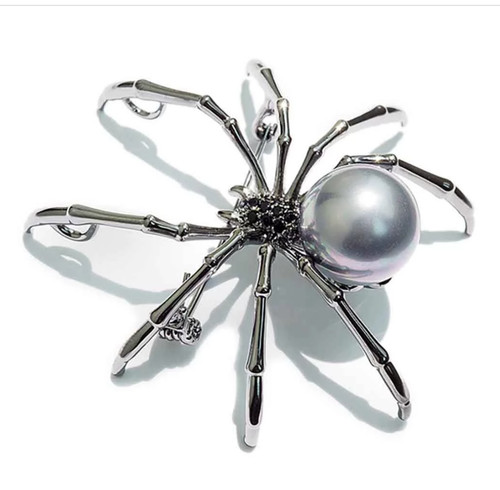 Large silver spider - large,