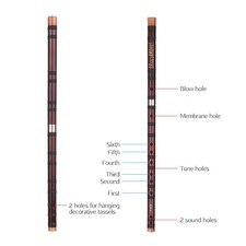 1-C Key Chinese Traditional Instrument Dizi Bitter Bamboo Flute With