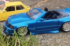 1/24 Scale Fully Custom Mercedes 500sl convertible Majorette Diecast Not 1/18