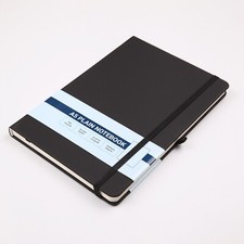 Black A5 Note Book Blank Plain Sketching Art Journal Hardback White Colour Pages
