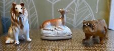 Rare antique pottery collection 1800s staffordshire deer, german bulldog, collie