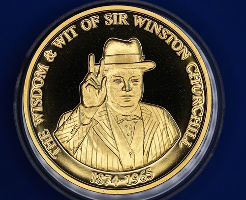 Winston churchill gold plated - churchill, gold-plated