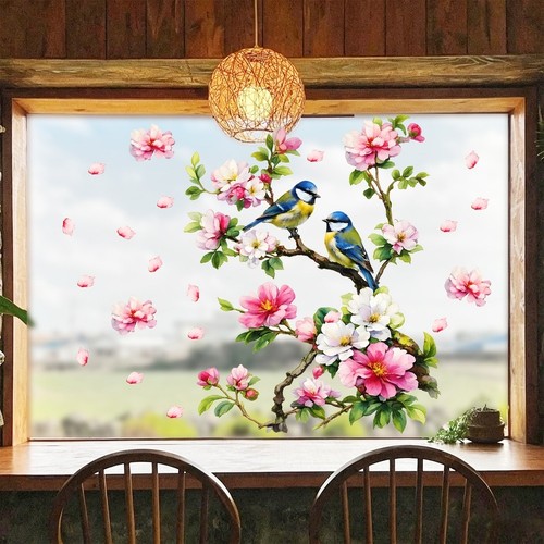 Floral window cling glass door - window,