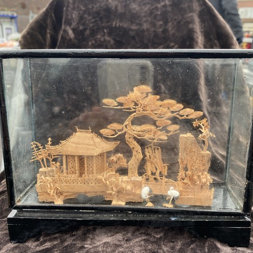 Vintage chinese cork art - chinese,