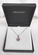 Warren James Sterling Silver 925 Pendant Amethyst Necklace  - I24