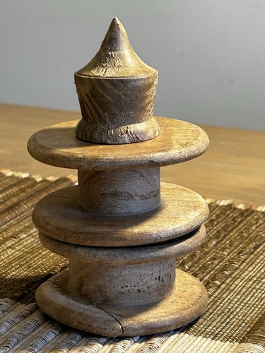 Hand turned wooden - turned, rotating