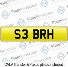 S3 BRH BH CHERISHED PRIVATE NUMBER PLATE DVLA REGISTRATION