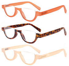 Half Moon Designer Chic Retro Compact Reading Glasses  - New Colours just added