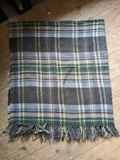 Vintage EDINBURGH WOOLLEN MILL large PURE NEW WOOL BLANKET – Purple brown tartan