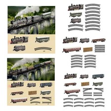 Electric Train Set Steam Locomotive Engine Realistic Retro Train Toy Electric