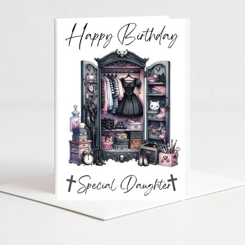 Gothic birthday card daughter - gothic,