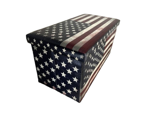 Faux leather foldable ottoman - faux,
