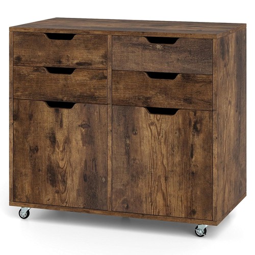 Costway mobile file cabinet - file,