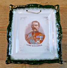 Staffordshire Pottery Lord Kitchener Green Lustre Wall Plaque Vintage