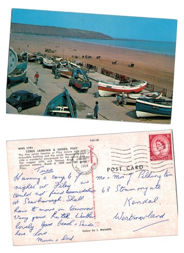 Postcard coble landing - -,