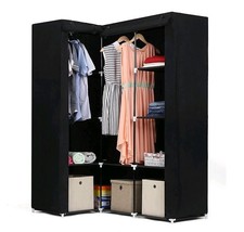 Black Portable Wardrobe 129cm