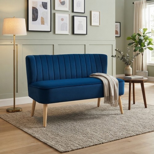Blue velvet double - double, sofa