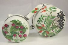 Pair Casseroles Porcelaine De Paris Aluminite Frugier Limoges France Rosehips
