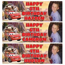 DISNEY CARS Personalised Birthday Photo Banners - Lightning McQueen Banners