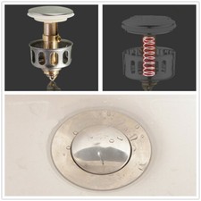 2PCS Wash Basin Bounce Drain Filter Pop-Up Bathroom Sink Drain Plug Universal
