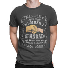 Mens Number 1 Grandad T-Shirt Christmas Birthday  Gift For Grandfather