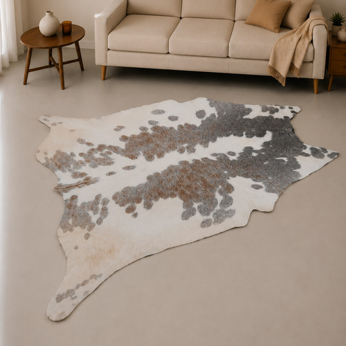 Genuine brown white cowhide - genuine,