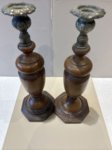 Antique pair wooden - of,