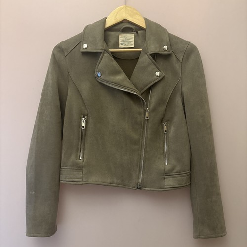 Khaki green faux - green, biker
