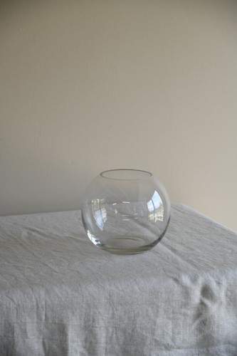 Clear glass round fish bowl - clear,