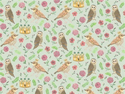 Dolls house wallpaper bird and - dolls,