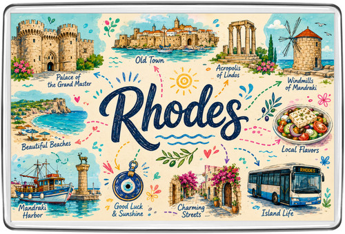 Rhodes greece fridge magnet - rhodes,