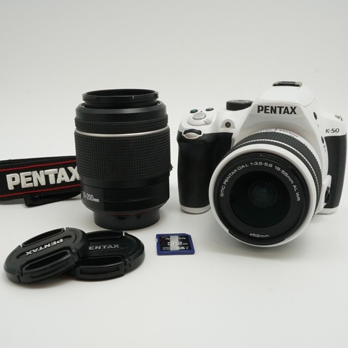 Pentax white dslr camera - k-50,