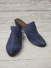 Tamaris Blue Leather Slip Mule