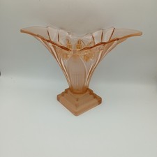 Art Deco Peach Glass Vase
