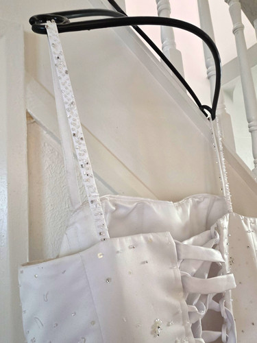 White satin sheath wedding - satin,