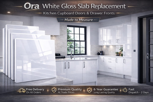 White gloss slab replacement - gloss,
