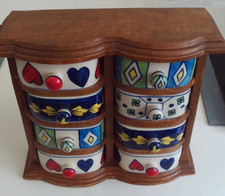 HAND PAINTED CERAMIC 8-DRAWER