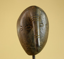 African dan wooden mask - wooden, long