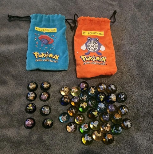 Pokemon glass marbles - glass, -vintage