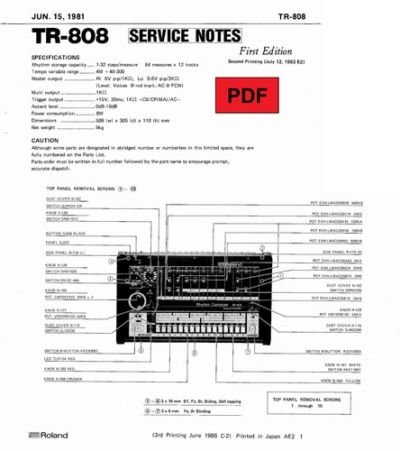 Roland 808 service manual - service,