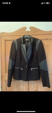 BNWT Designer Ladies Karen Millen Faux Leather & Material Blazer Jacket Size 12