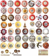 Red brown gold ceramic - , knobs
