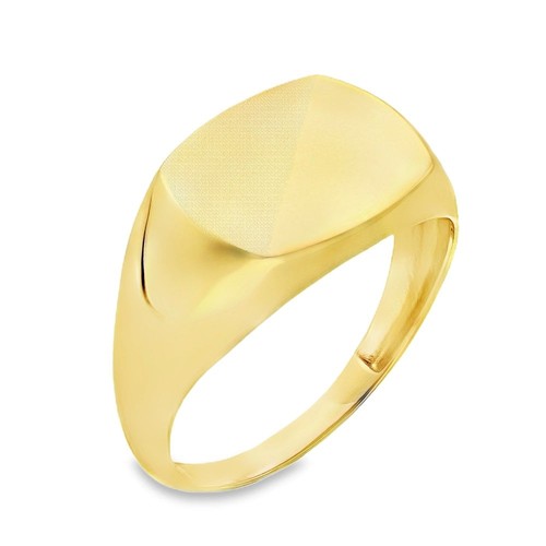 9ct yellow gold cushion - yellow, signet